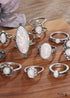 Boho Silver Rings Set Opal Alessandra
